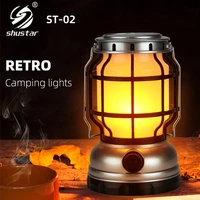 retro portable lanterns flashlight stepless dimming rechargeable camping tent travel outdoor lighting equipment light lamp