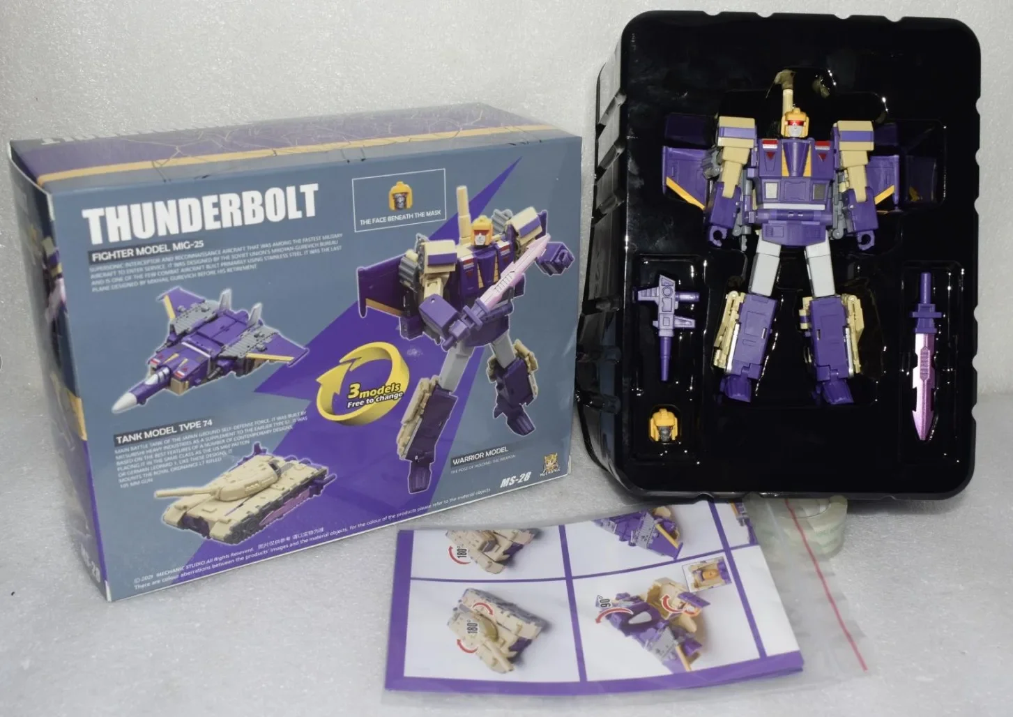 Фото В наличии MFT MS28 MS-28 Blitzwing Thunderbolt Transformation Мини Карманная Фигурка Робот Модель Коллекция Деформированные Игрушки Подарок №5