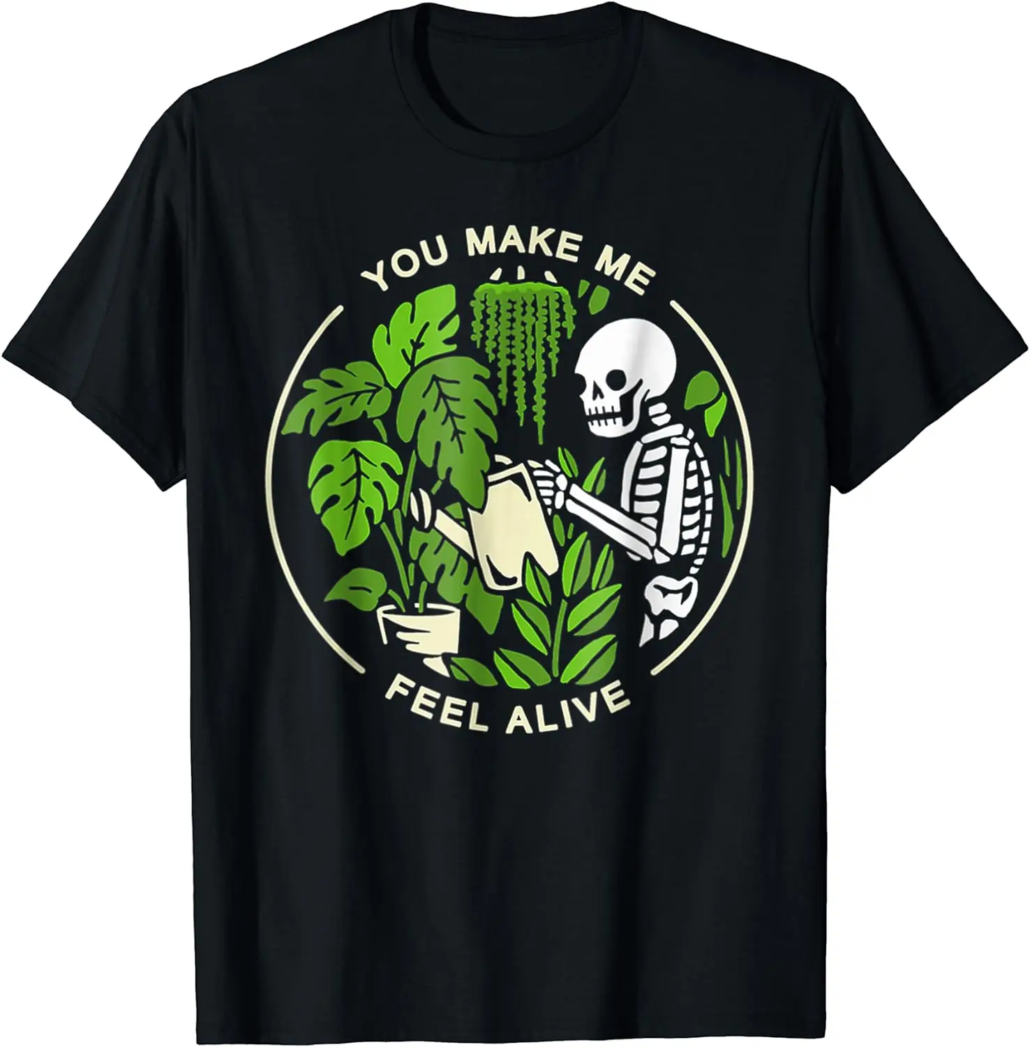 

You Make Me Feel Alive Halloween Skull Funny Plants T-Shirt Cotton Casual Streetwear Four Seasons Daily Tees Graphic T Shirts