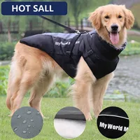 Waterproof Big Dog Warm Clothes Medium Large Pet Hound Winter Thicker Coat Jacket Reflective Raincoat Clothing Harness XL-6XL