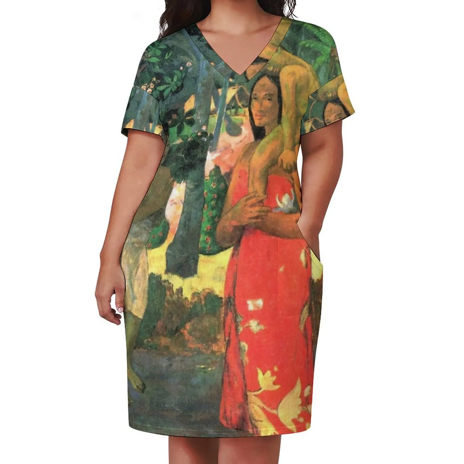 HD La Orana Maria (Hail Mary) от Paul Gauguin HIGH DEFINITION Свободное платье с карманами женское для