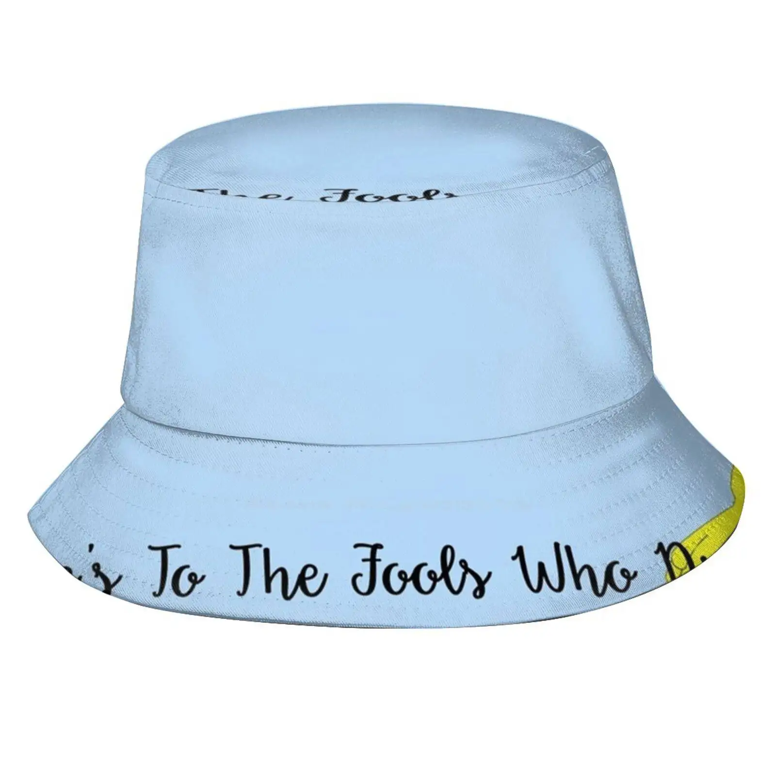 To The Fools Who Dream Flat Top Breathable Bucket Hats La La Land Yellow Blue Emma Stone