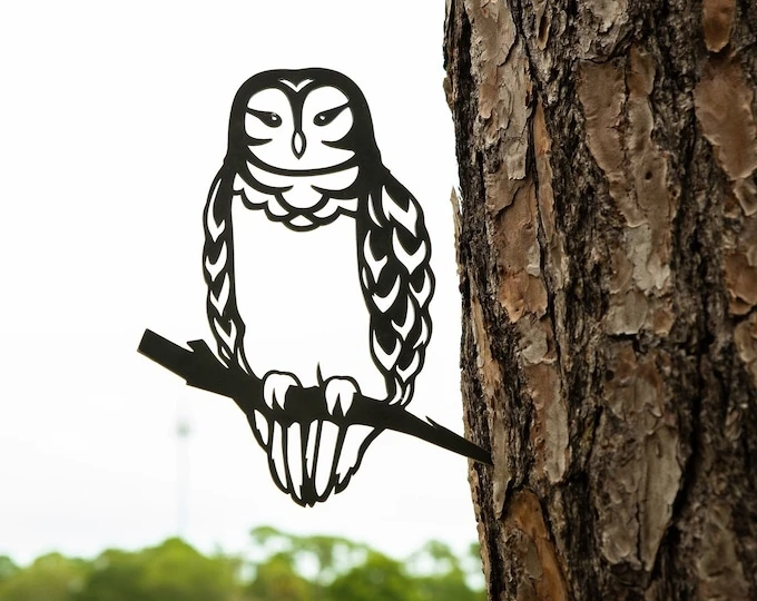 

Metal Owl On A Branch Yard Art - Rustic Outdoor Home & Garden Art Backyard Decor New Products For 2023