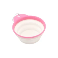 collapsible dog bowl food grade silicone no plastic rim food safe large travel bowl for traveling hiking walking drop shipping