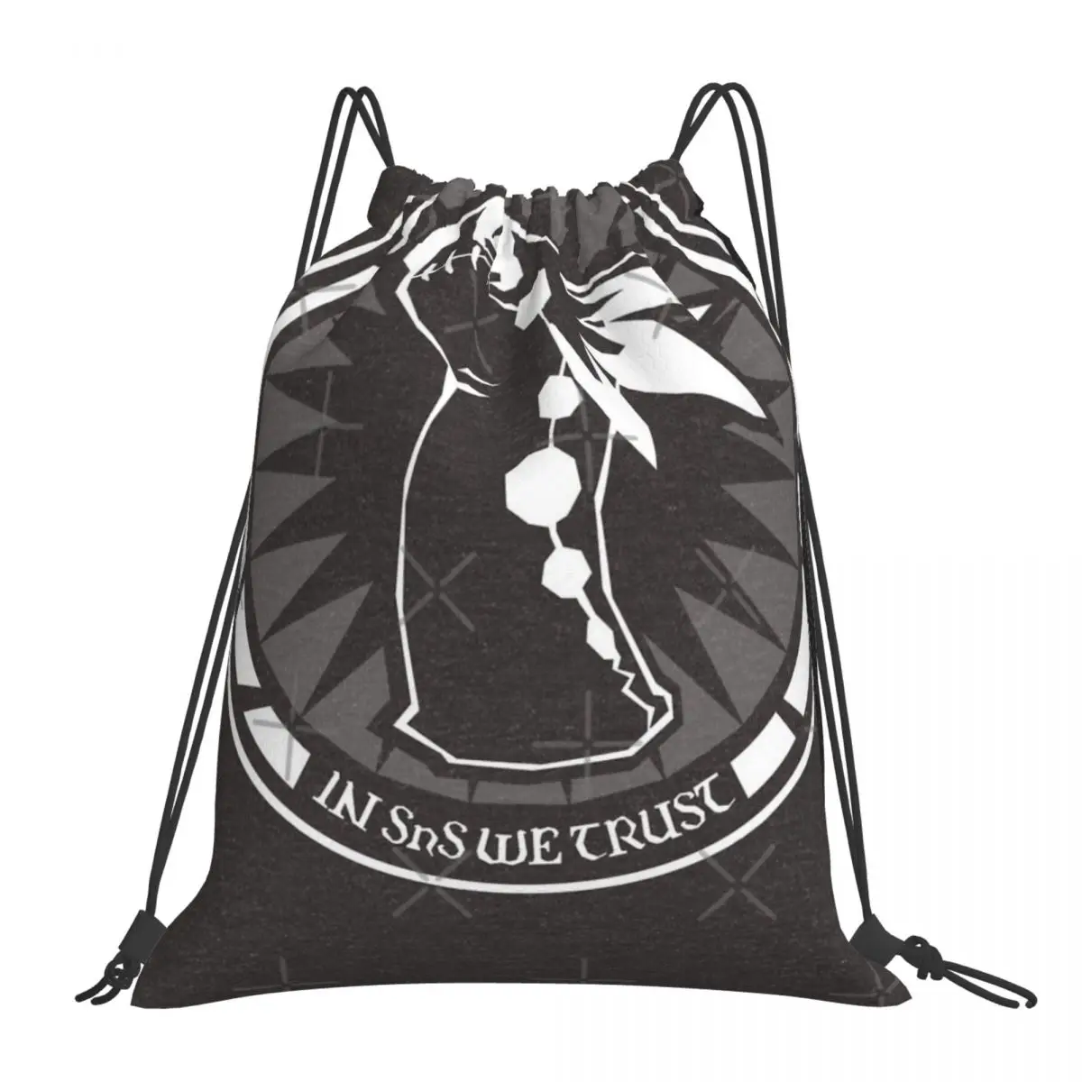 

Jocat In Sns We Trust Emblem White Drawstring Bags Backpacks Bag Woman Men Handbag Bags For Girls Drawstring Backpack