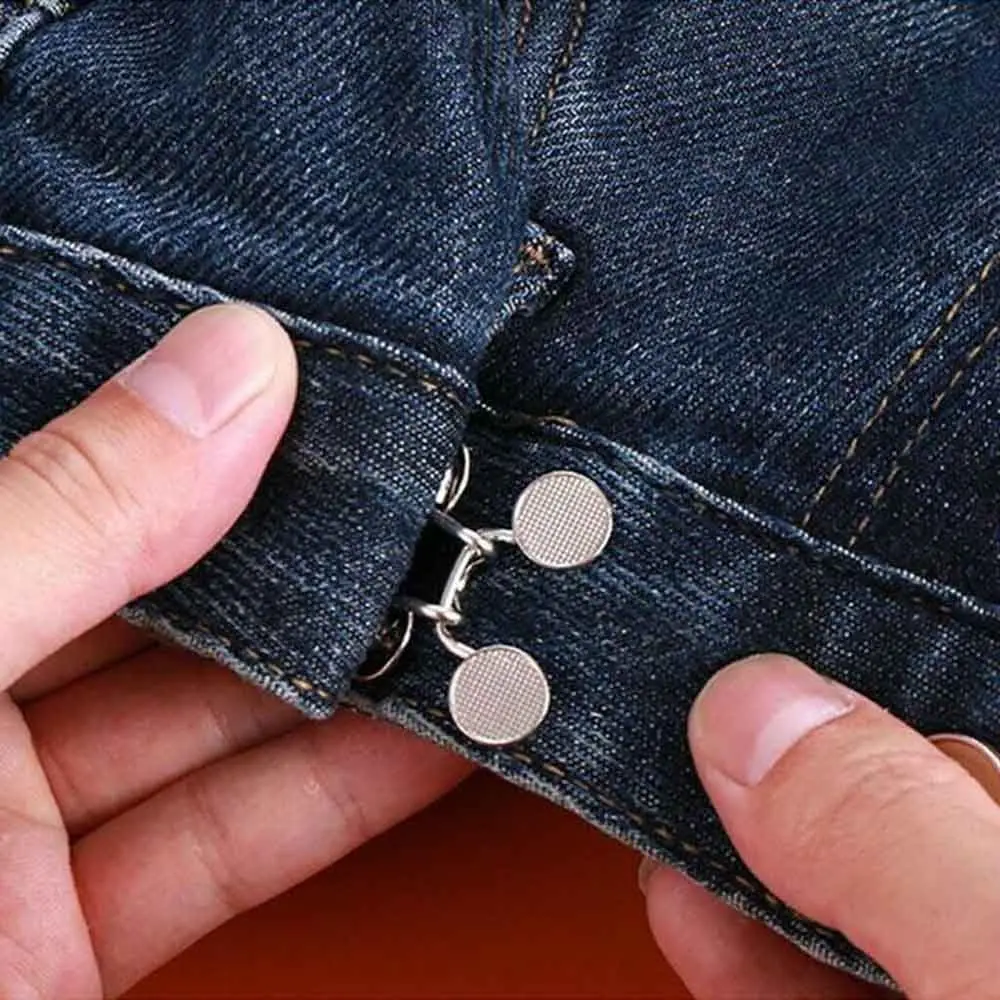 

Men Jeans Pants Removable Detachable Waist Closing Adjustable Snap Button Waist Buckle Extender Nail-free Waist Buckle