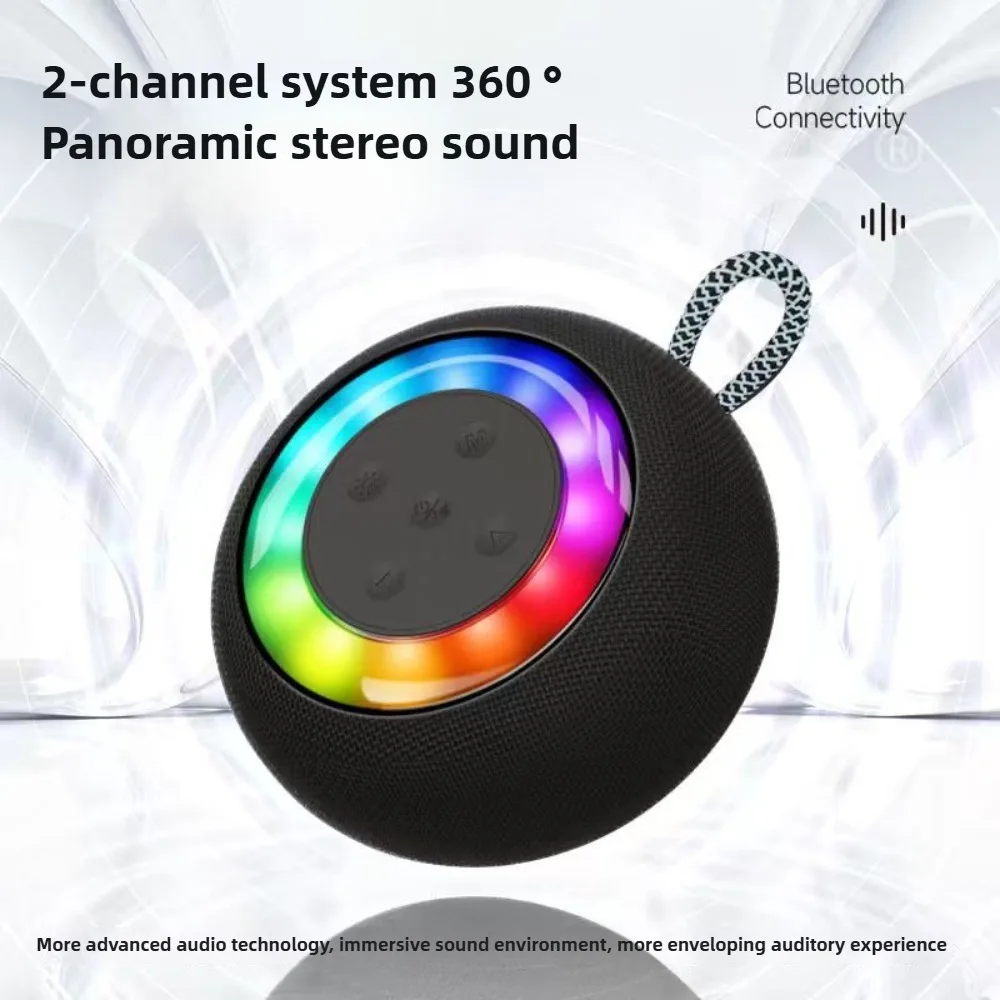 Фото Bluetooth-динамик OKOP, портативный уличный RGB окружающий свет, сверхдлительный срок службы батареи, небольшой настольный динамик, функция вызова TWS №3