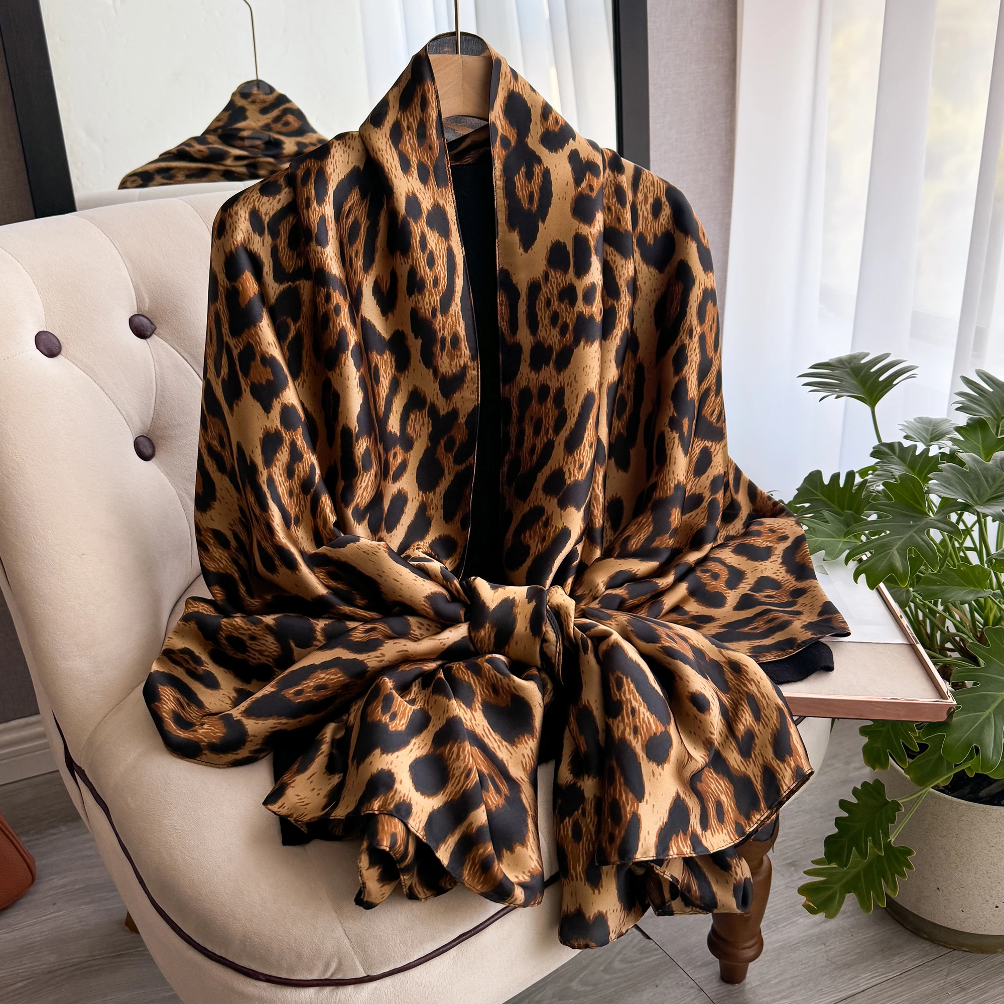 Весенний мягкий шелковый шарф высокого качества женский элегантный с