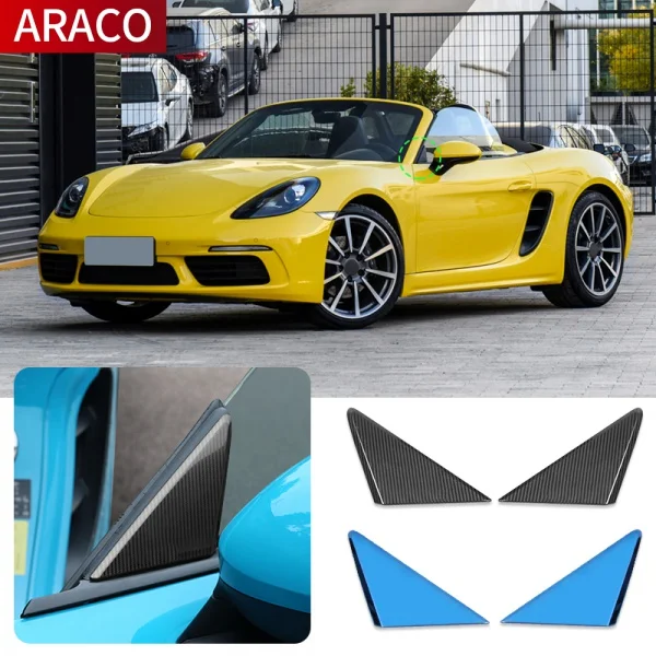 

Car Door Outer Triangle Stainless Steel Decorative Sticker Protective Cover For Porsche 718 Exterior Modification Accessories
