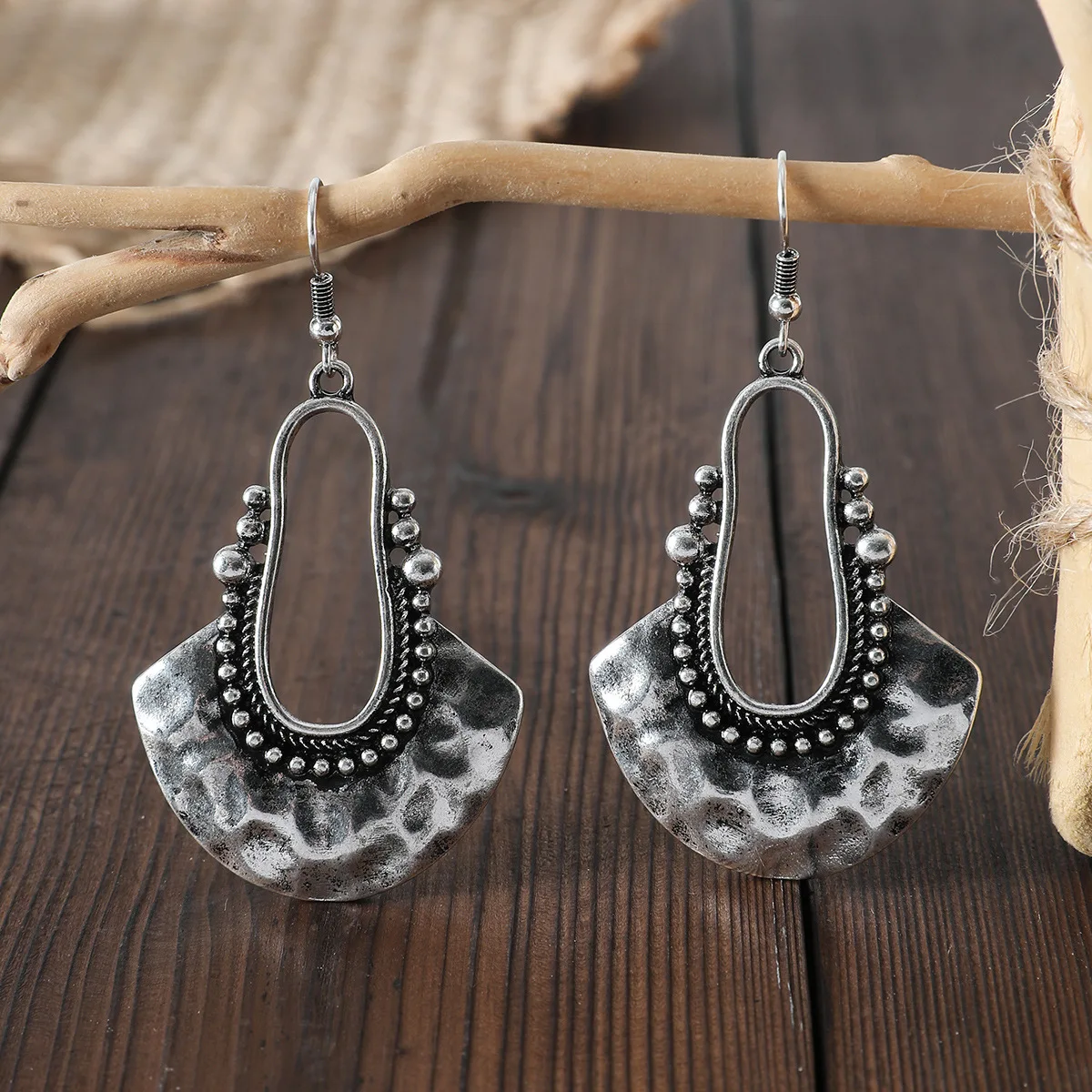 

Women Bohemian Vintage Silver Western Ethnic Metal Drop Earring