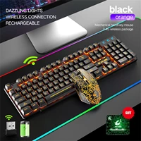 rgb gamer 2 4ghz wireless keyboard gaming mouse combo with rainbow led rechargeable office e sports gaming accessories