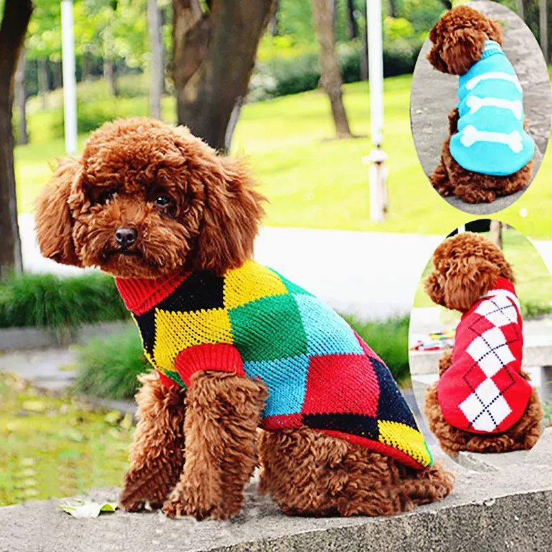 

2020JMTCat Dog Sweater Pet Winter Warm Knitted Printing Clothing Sweater for Small Medium Cat Dogs Pullover Clothes Puppy Coat J
