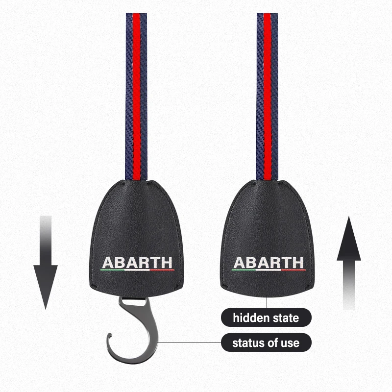 

2PCS Car Badge LOGO Seat Back Portable Hook Auto Interior Goods For Abarth 500 1000 TC 1100 Scorpione Spider Simca 2000 ETC