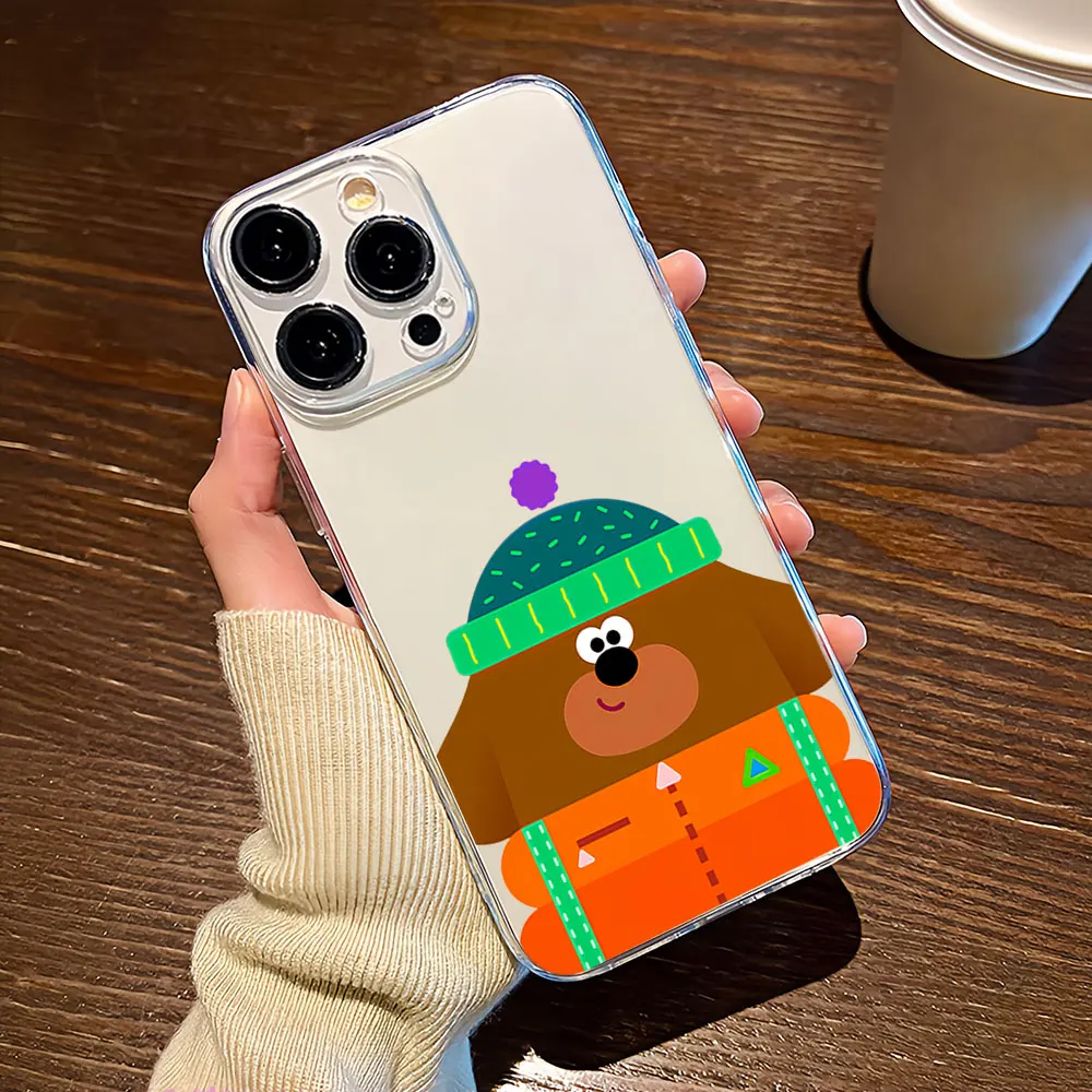 Cartoon For iPhone 11 12 13 14 15 16 Pro Max Plus Shockproof Transparent soft Clear Ultra Thin Phone Case H-Hey D-Duggee