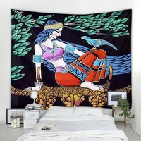 exotic female characters wall hanging tapestries art deco blankets curtains hanging at home bedroom living room decor