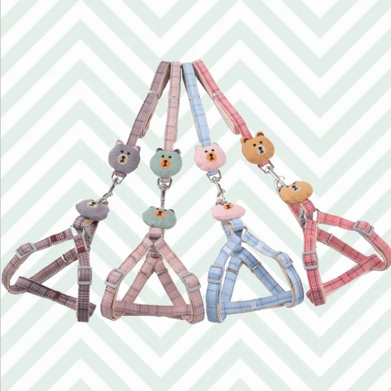 

Pet Harness Leash Cute Vest Style Dog Collar Walking Cartoon Leash Dog Harness and Leash Set Cat Dog Accessories Pet