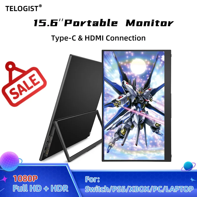 Telogist Portable Monitor 15.6'' FHD 
