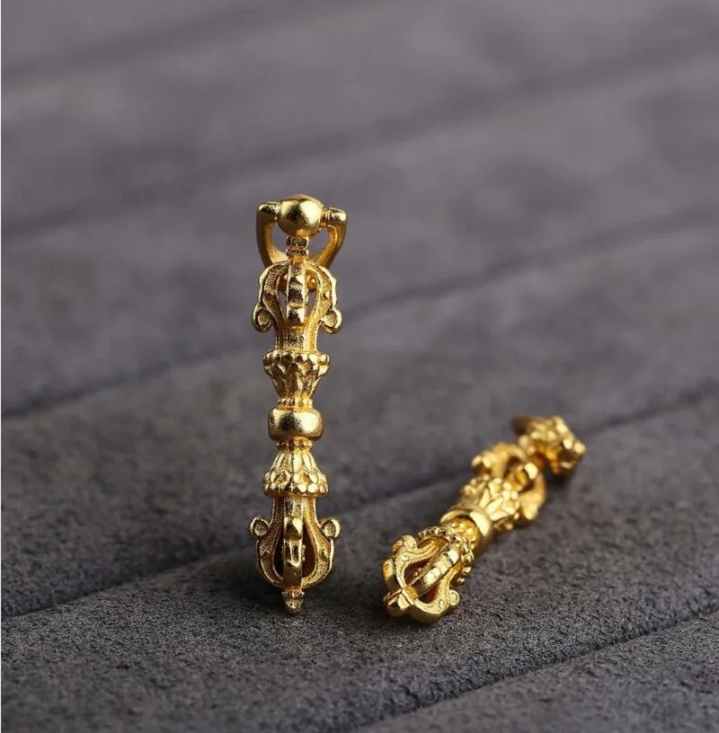 100% Серебро 925 пробы позолоченный Тибетский подвеска буддийский амулет на удачу