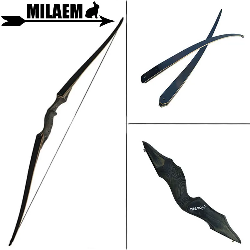 30-60lbs 60inch Archery Recurve Bow Longbow Takedown Bow Laminate Bow Limbs Left/Right Hand Hunting Shooting Accessories