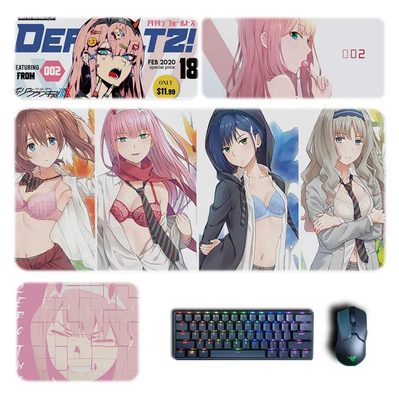 

Коврики для мыши Zero two Ichigo Kokoro в стиле аниме, любимый в FranXX коврик для мыши, компьютерный коврик для ноутбука, игровые аксессуары для ПК, Насто...