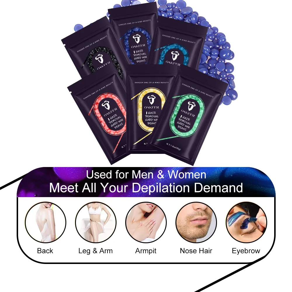 Воск для удаления волос в машине и на депиляционные полоски, 50 г, твердый воск для воскового нагревателя, красота лица для женщин Cera on.
