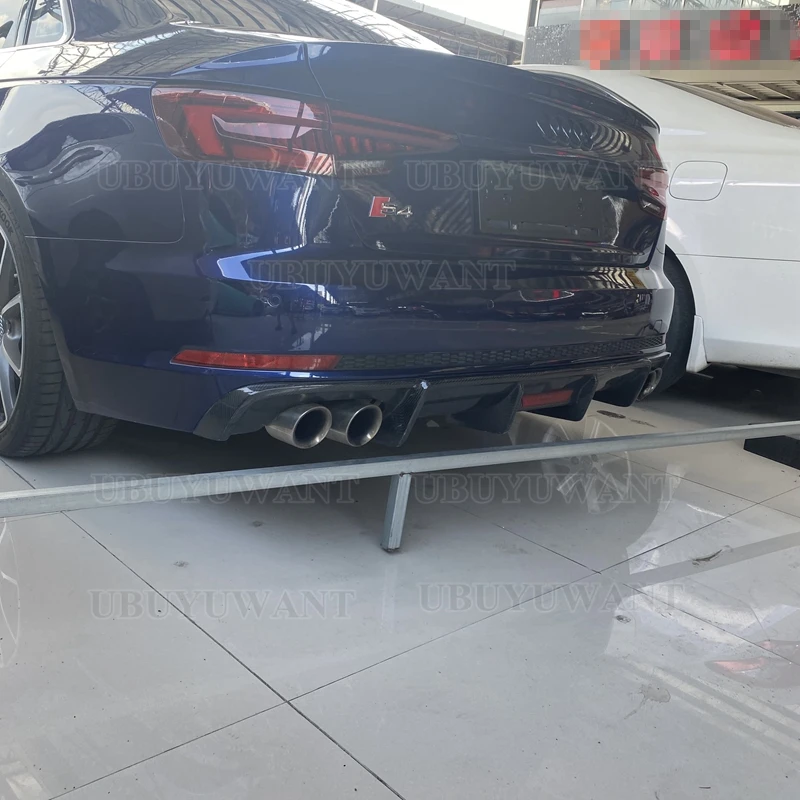 

Rear Bumper Diffuser Lip Spoiler For Audi A4 B9 S-Line Sedan 2017-2023 Style S 4 R S4 Real Carbon fiber