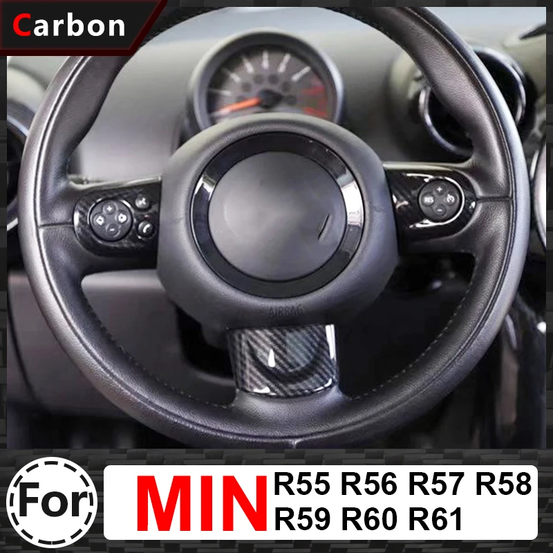 Car Steering Wheel TrimCover For MINI ONE Cooper S JCW R55 R56 R57 R58 R59 R60 R61 Interior Protection Sticker Auto Accessories