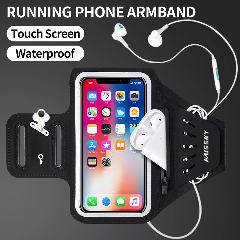 HAISSKY New Design Running Sports Armbands Case For AirPods Pro 2 3 iPhone 13 12 11 Pro Max Waterproof Armband For Samsung S22