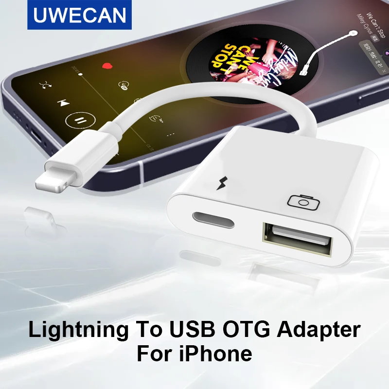 

Lightning iPhone to USB3 OTG Camera Adapter/Cable Cord with Charging Lightning iPad to SD/TF Card Reader Support 3.5mm Aux Audio