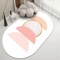 modern nordic large oval carpet living room 3d print gold pink colorful abstract for kitchen bedroom area rug custom home mat