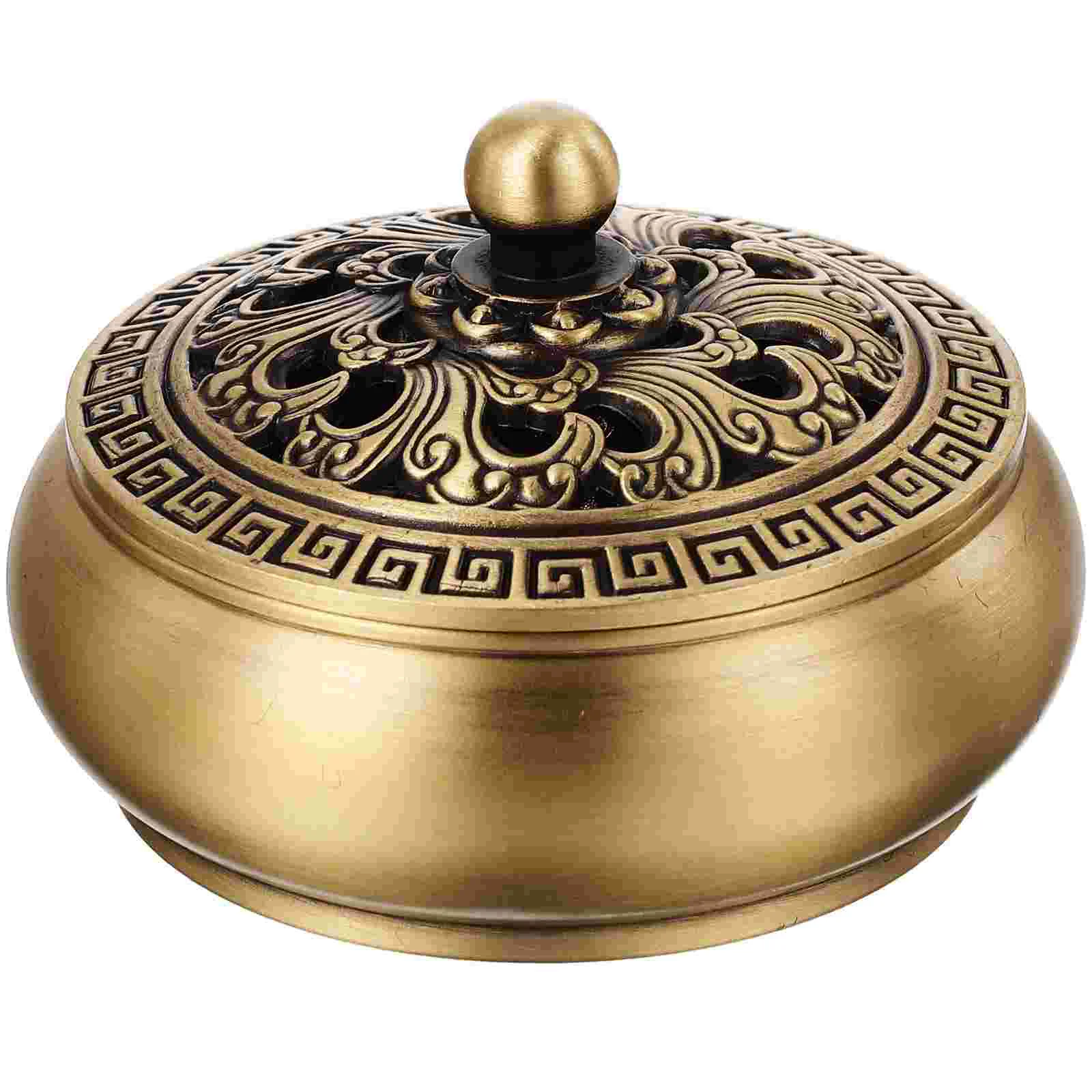 

Burner Censer Holder Decor Years New Ash Copper Charcoal Aromatherapy Cone Catcher Stick Tray Decorative Furnace Bakhoor Vintage