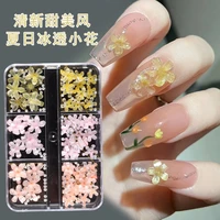 nail art fresh and sweet resin texture translucent three dimensional flower design mixed size transparent beads nail accessories