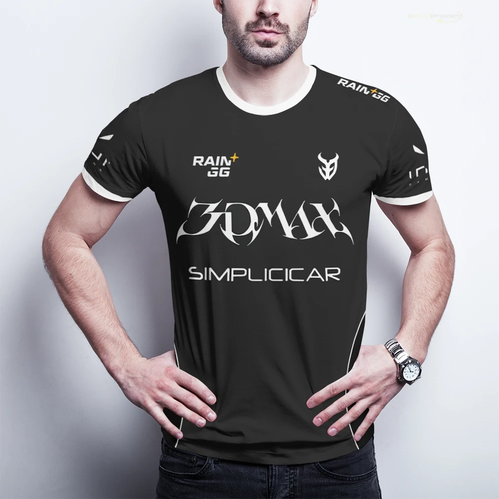 Фото 3DMAX Esports Team 2025 Униформа CS2 Pro League Дышащие тренировочные майки с короткими рукавами Мужская спортивная футболка с круглым вырезом Молодежные топы №1