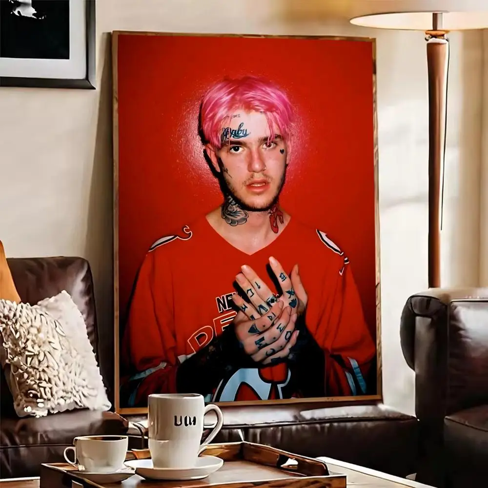 Фото Плакат Singer L-Lil Peep, идеальная наклейка, самоклеящаяся, художественная, предназначенная для домашней столовой, офисных помещений №4