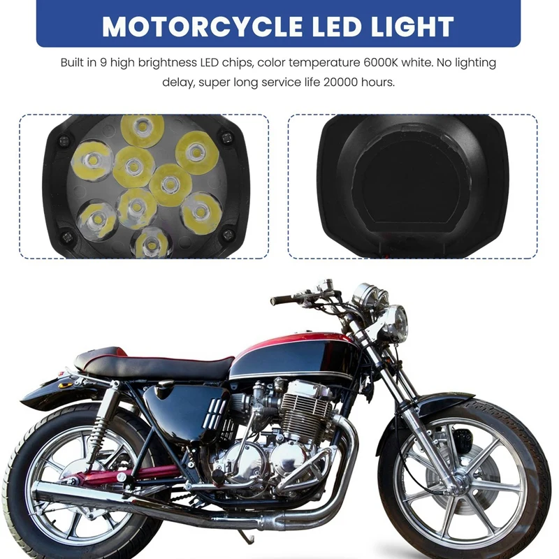 Фара для мотоцикла суперъяркая с переключателем 12 В