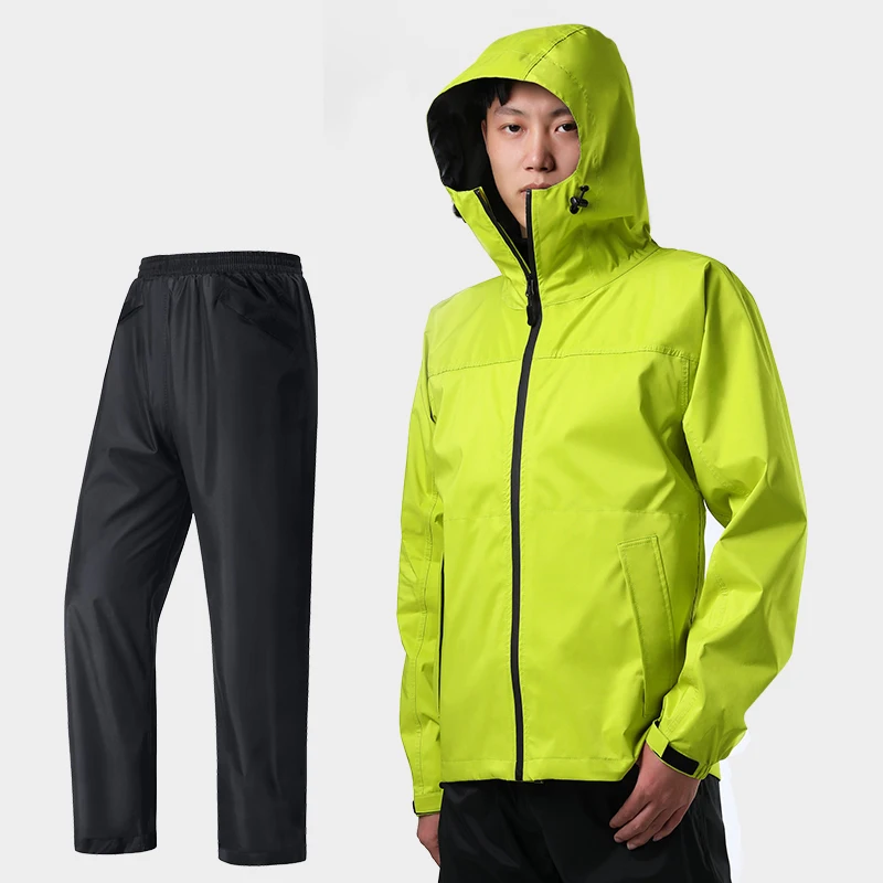 Waterproof Pants Raincoat Jacket Adult Set Motorcycle Men Raincoat Yellow Survival Outdoor Poncho Impermeable Suit Rain Gift