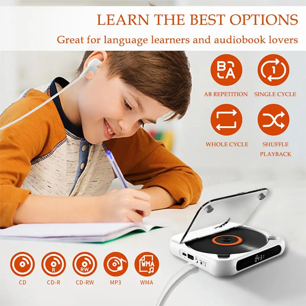 Портативный CD-плеер Bluetooth-динамик цвет в ассортименте