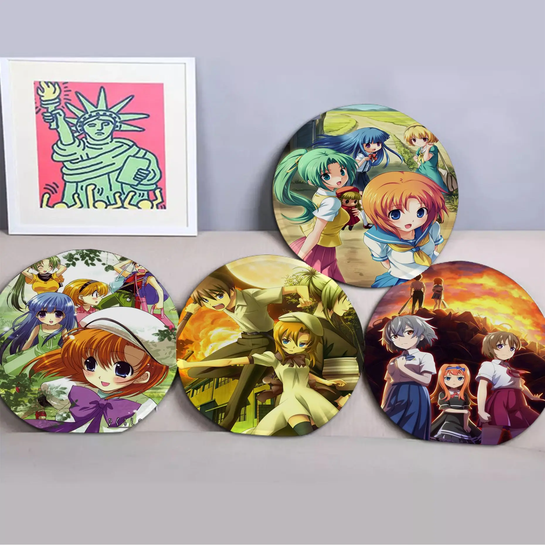 

Винтажная Подушка Higurashi, когда плачут, европейская ткань, Нескользящая подушка для гостиной, дивана, декор для студентов, стул, татами, коври...