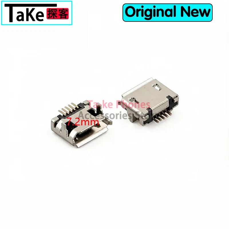 Фото 100-500 шт. микро-USB мини-разъемы 5-контактные 5,9 мм 6,4 мм 7,2 мм с короткими контактами 5P DIP2, порты для передачи данных и зарядки для мобильных устройств №3