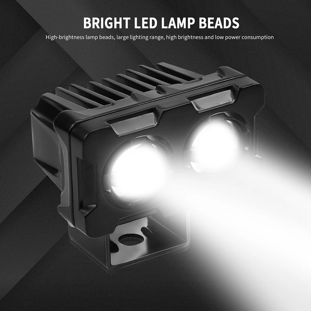 

1pcs Motorcycle LED Spotlight Dual Color External Work Light White Yellow Headlight Fog Light 12V-24V Motorcycle Lamp