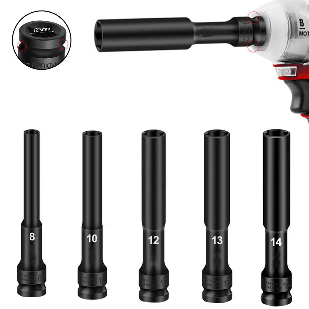 

5PCS 8-14mm Drive Impact Wrench Hex Socket Head Adapter Spanner Converter Pneumatic Socket Adapter Impact Wrench Hand Tool