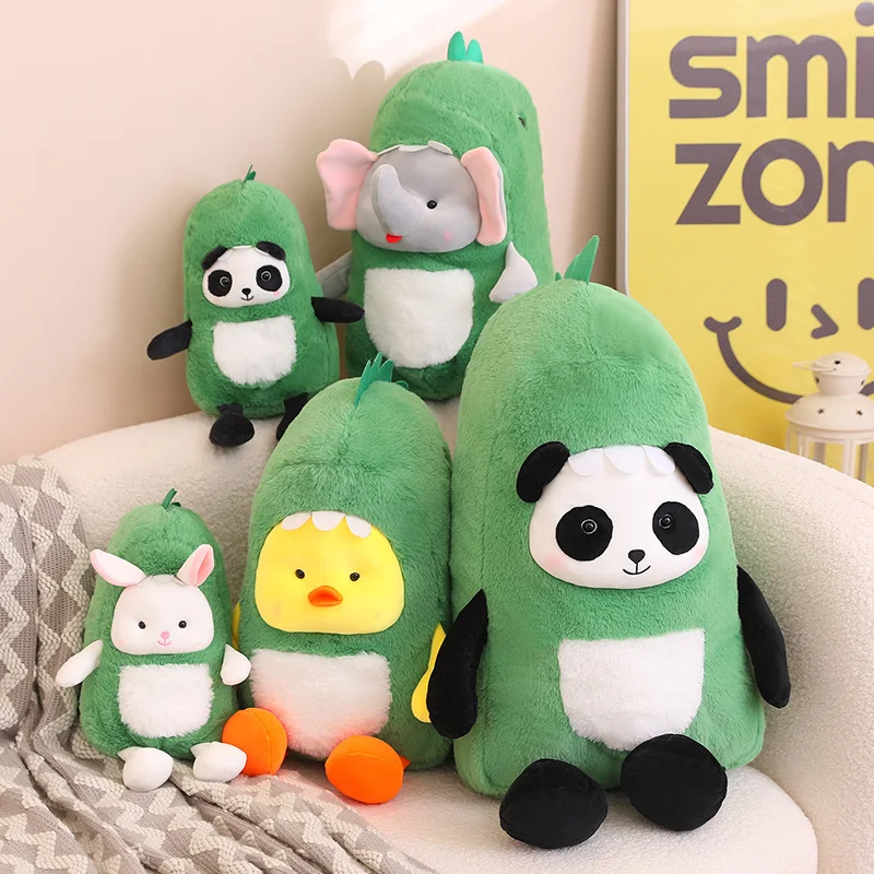 

30/45/60cm Creative Cute Dinosaur Transforming Plush Toy Cartoon Stuffed Animals Rabbit Duck Panda Plushies Doll Soft Kids Toys