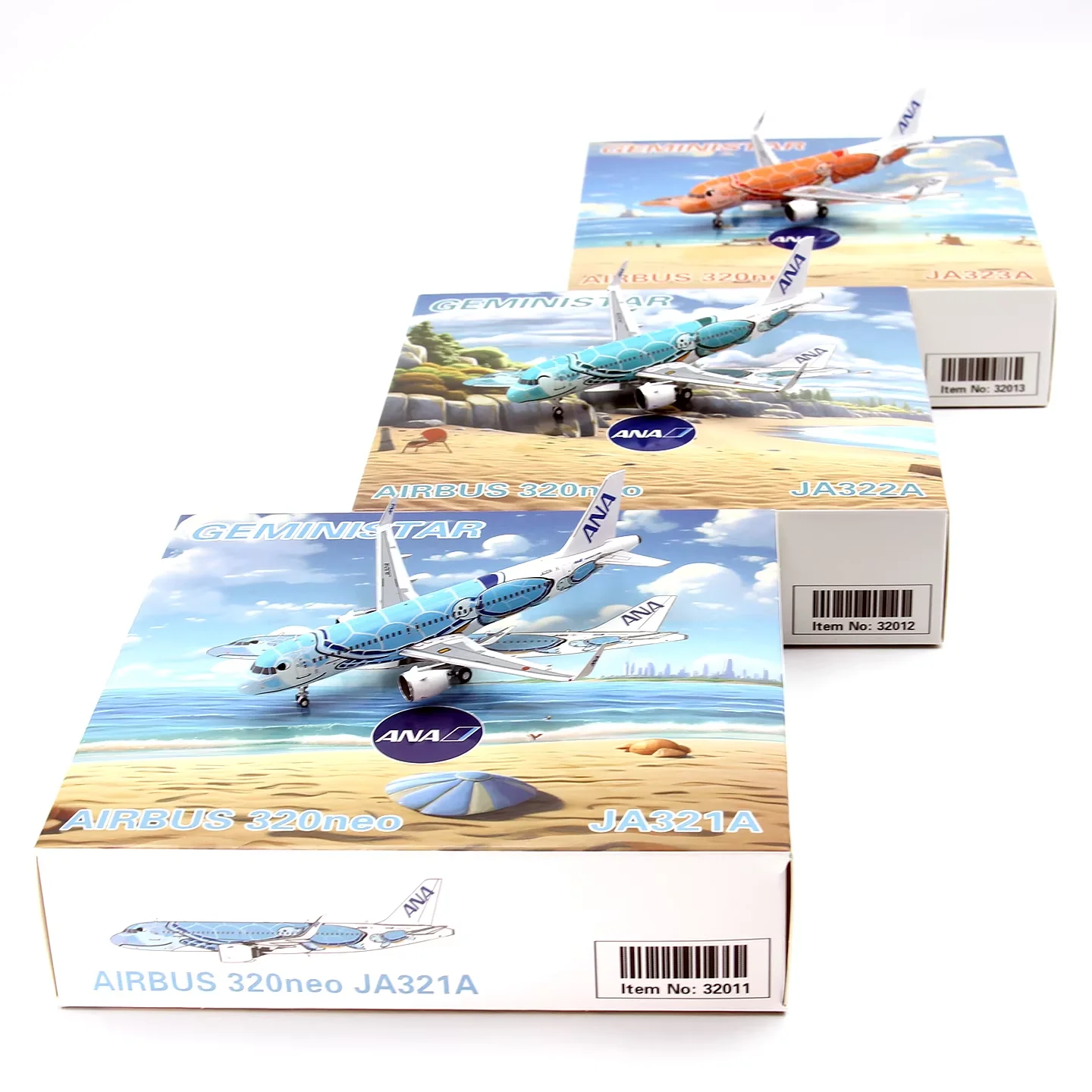 Фото Масштабная модель самолета GeminiStar Aviation A320neo серии Turtle (JA321/2/3A) из сплава, масштаб 1:400 №1