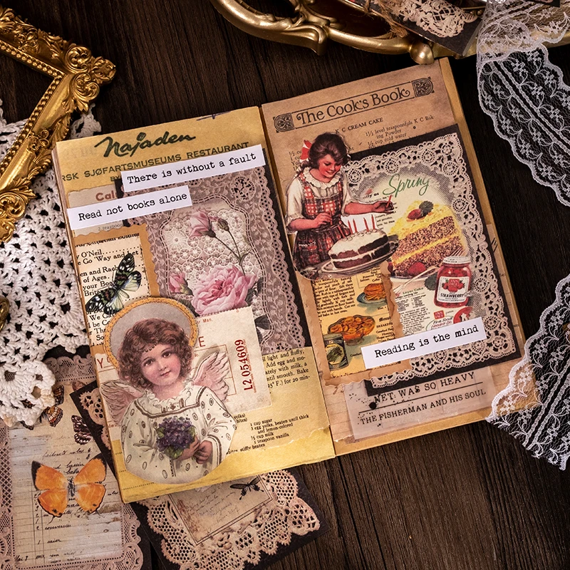 

45Sheets Material Package lady Skirt fog collection Retro literary Hand handmade Base Paper Decorativ cute Scrapbooking stickers