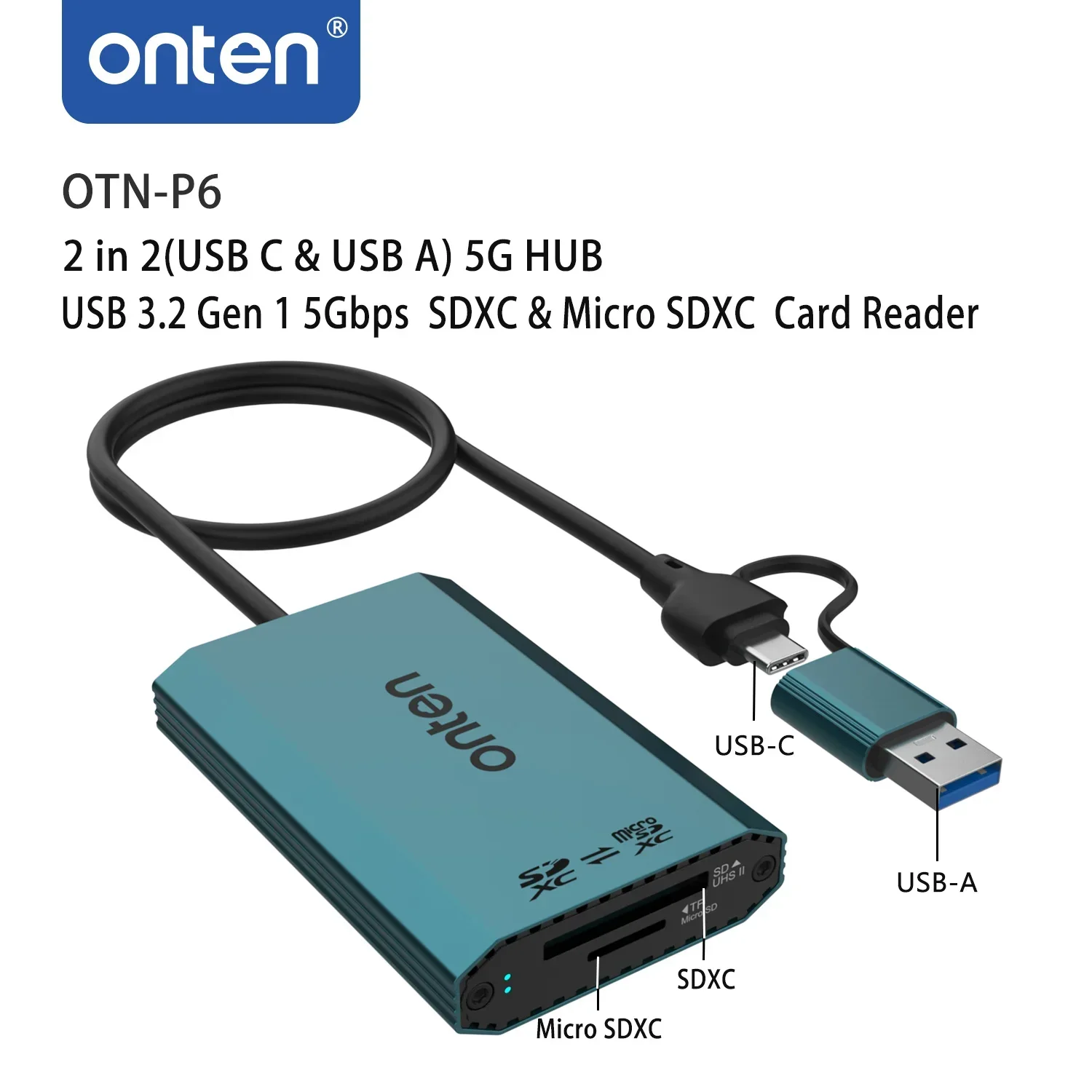 ONTEN 2 в 2/3 (USB C и USB A) 5/10G HUB 3.2 Gen 1 CFexpress A/B/SDXC Micro SDXC Card Reader Корпус из алюминиевого сплава