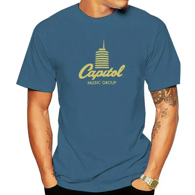 Funny Men Women Novelty Tshirt Capitol Records Tower Logo Tee Summer Short-sleev Fashion Casual Graphic Tops Ropa Hombre
