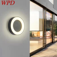 wpd outdoor modern wall lamp simple led vintage sconces waterproof round for balcony corridor courtyard lighting decor