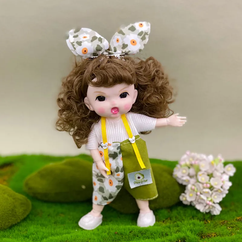 Nouveau 16cm Mignonne Petite Poupée 13 Articulations Mobiles 8 Points Bjd Habiller Costume Dolls3D