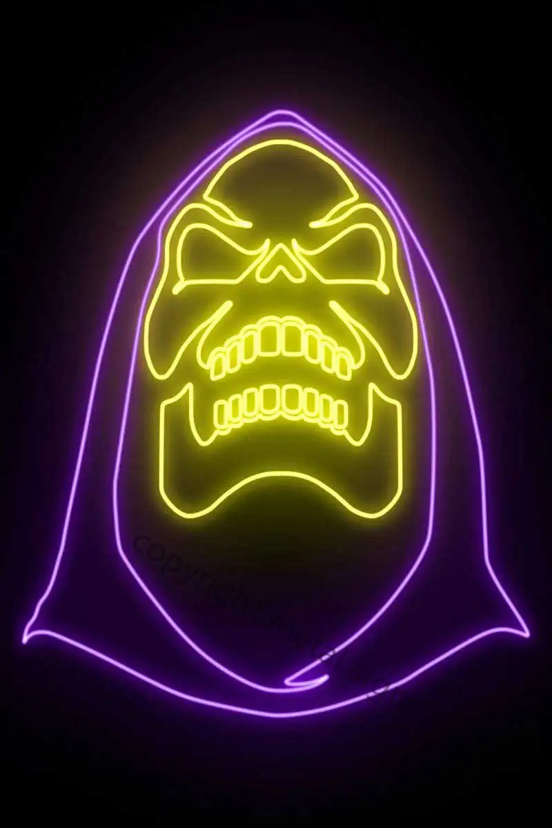 

Skelator Neon Sign Retro Vintage Metal Sign Tin Sign Tin Plates Wall Decor Neon Sign For Club Man Cave Cafe Pub Home