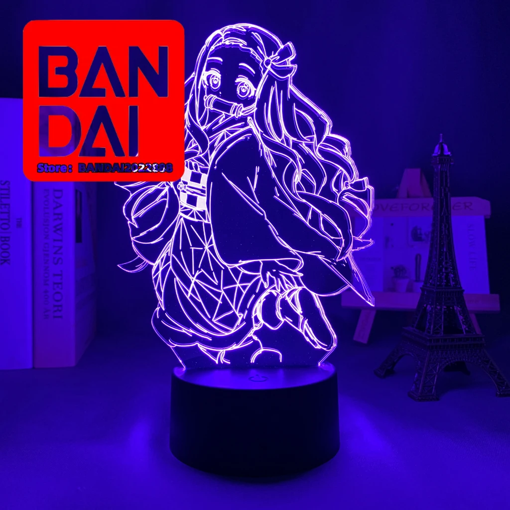 

Anime Led Light Kimetsu No Yaiba Nezuko Kamado for Bedroom Decoration Night Light Gift Manga 3d Lamp Demon Slayer Room Decor